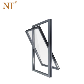 Vertical aluminum pivot casement window